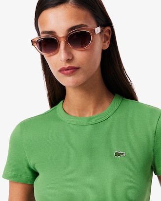 Camiseta de Algod&atilde;o Canelada com Caimento Ajustado