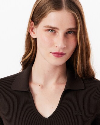 Short Sleeved 3D Knit Polo Shirt