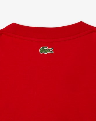 Camiseta masculina Lacoste em algodão com logo tom sobre tom e modelagem solta