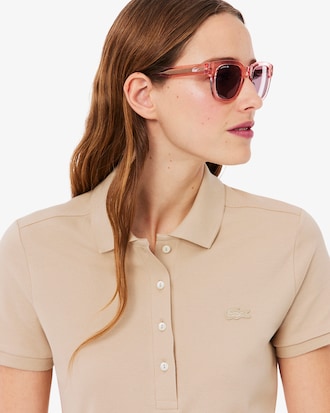 Vestido Polo Slim Fit em Mini Piqu&eacute; Stretch