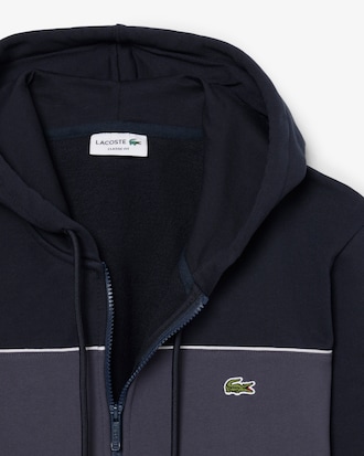 Colour-Block Zipped Hoodie