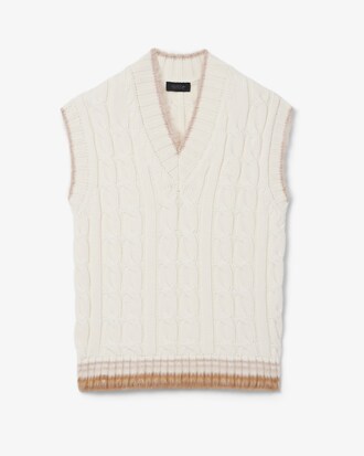 Colete de Malha de Lã com Cordões