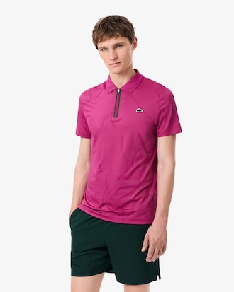 Polo de tenis Ultra Dry con cocodrilo jacquard