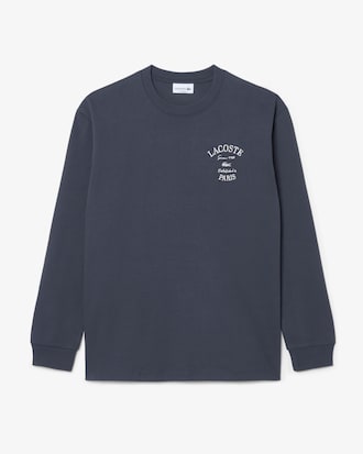 Remera de manga larga bordada de corte relajado