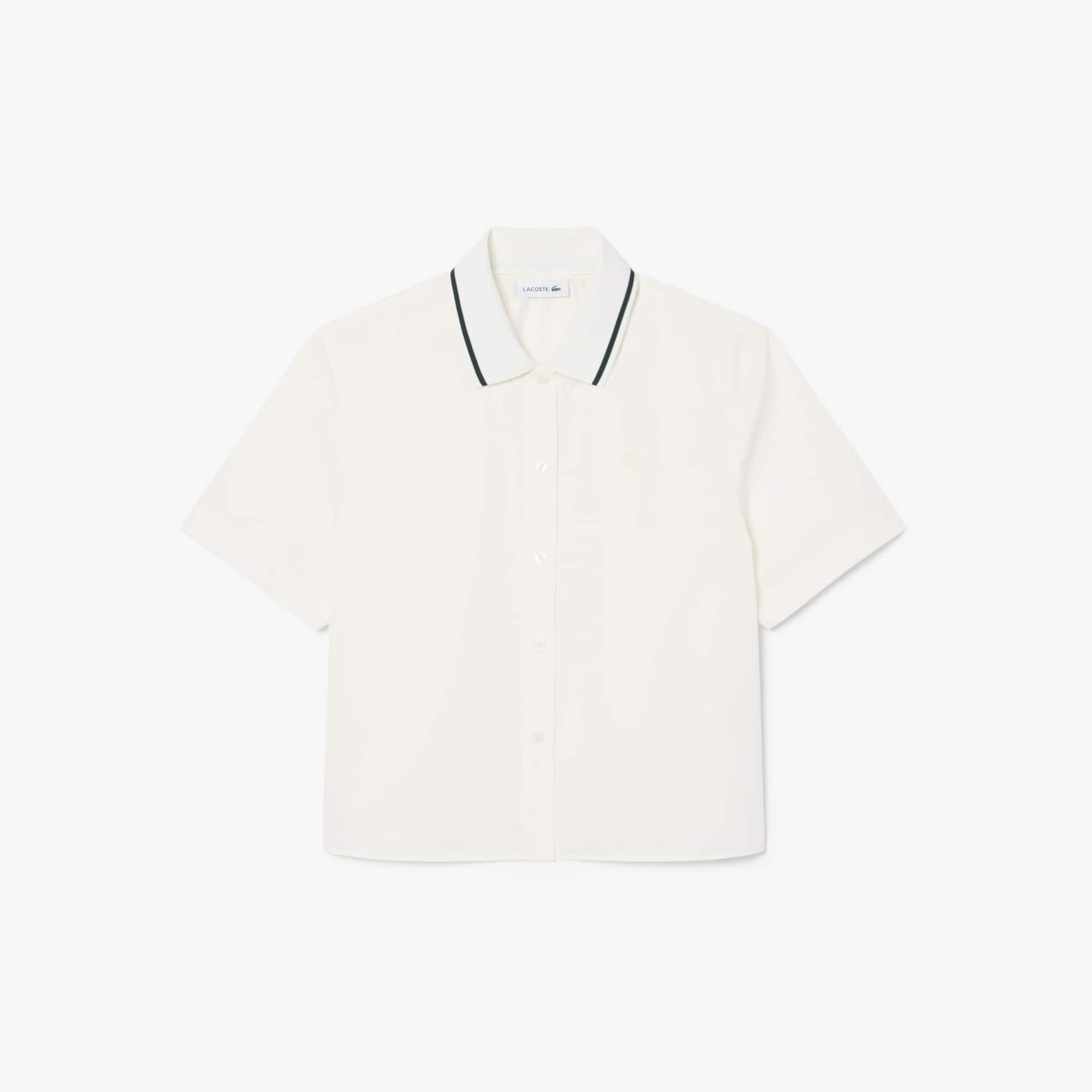 Petit Piqué Effect Oversized Shirt - Camisas & Tops Femininos