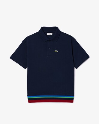 Camisa Polo Petit Piqu&eacute; com Listras Contrastantes