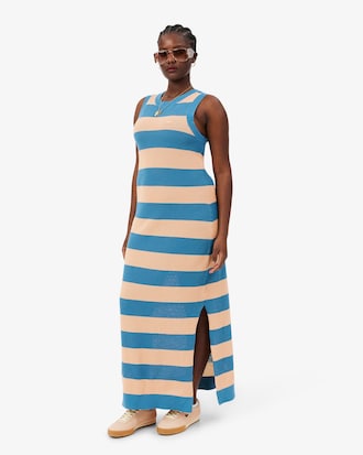 Vestido de Algod&atilde;o Listrado