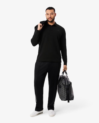 Polo Masculina Paris Manga Longa em Algod&atilde;o Piqu&eacute; com Stretch