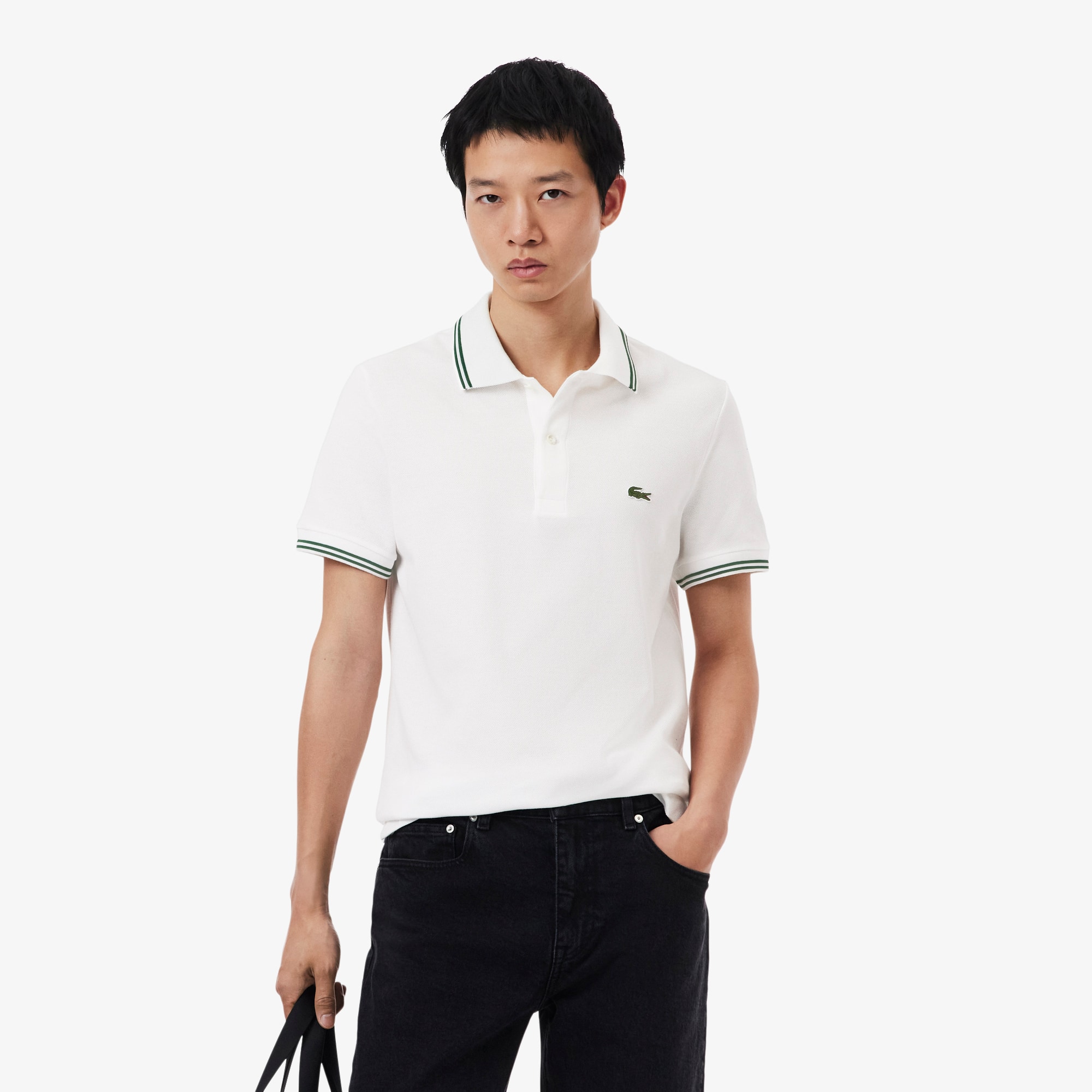 Camisa Polo Piquet Masculina Trim Accent L.12.12 Lacoste