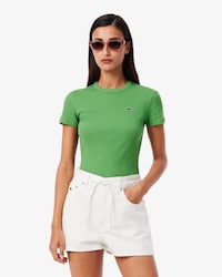 Camiseta de Algod&atilde;o Canelada com Caimento Ajustado