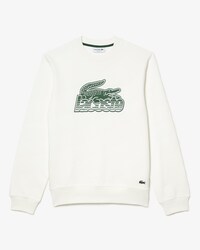 Moletom masculino Lacoste em fleece n&atilde;o escovado com decote redondo