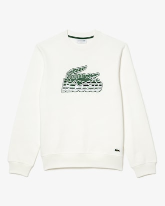 Moletom masculino Lacoste em fleece n&atilde;o escovado com decote redondo