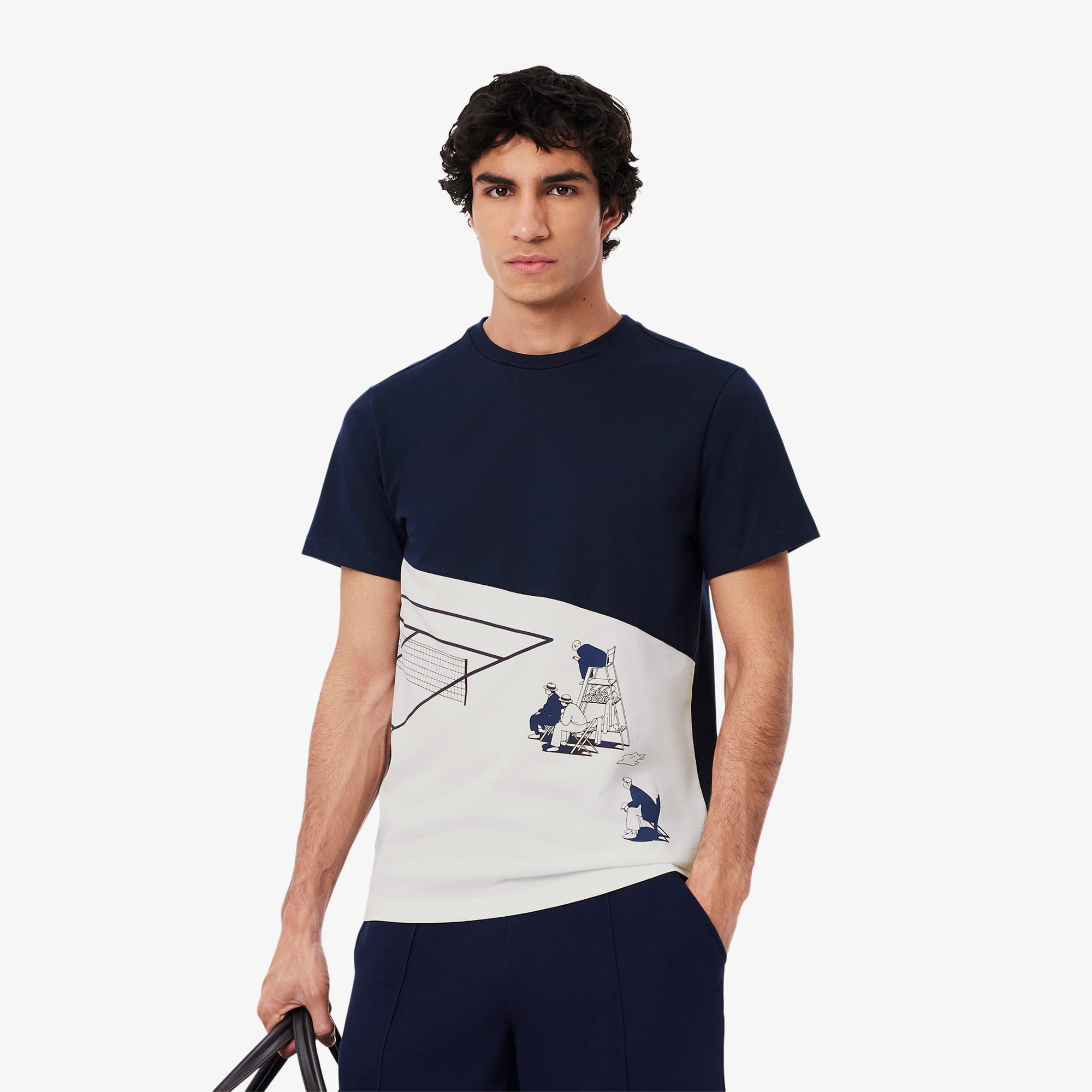Camiseta Estampada de Tênis Ultra Dry em Malha Lacoste